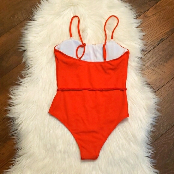 BRAIDED BELTED RIBBED ONE PIECE SWIMSUIT - Picture 8 of 10